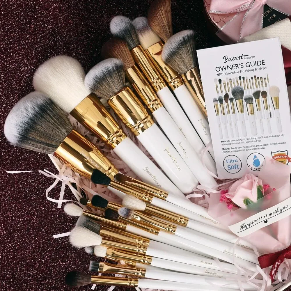 Premium Quality Goat Hair Synthetic Fiber Professional Makeup Brushes Set